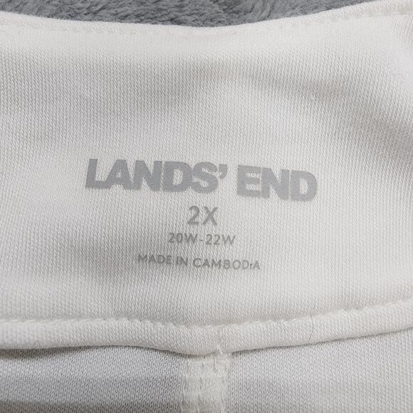 Lands End Top Womens 2X White Gold Zipper Shoulder Cuffed Cap Sleeves Stretch - Picture 4 of 11